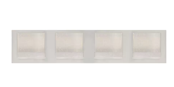 Home Decorators Collection- Alberson 5.1 in. W 4-Light Brushed Nickel Integrated LED Bathroom Vanity Light Bar with Bubble Glass