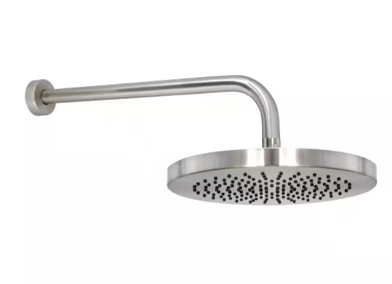 MODONA- 1-Spray 10 in. Single Wall Mount Waterfall Fixed Rain Shower Head in Satin Nickel