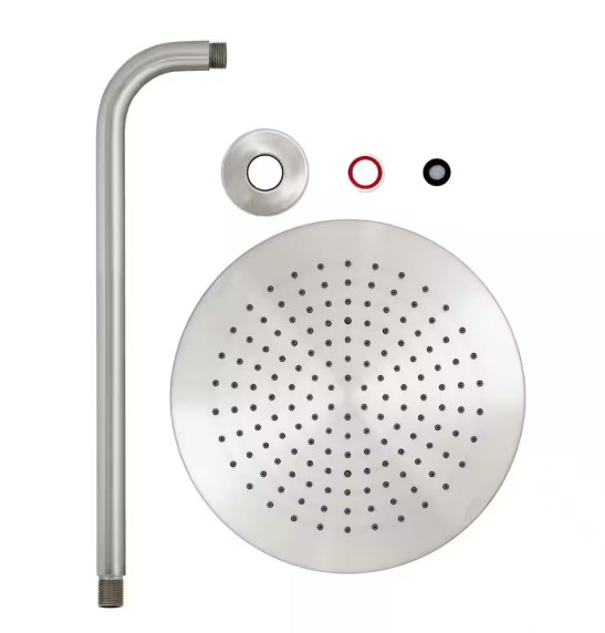 MODONA- 1-Spray 10 in. Single Wall Mount Waterfall Fixed Rain Shower Head in Satin Nickel