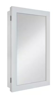 Glacier Bay- 15-1/4 in. W x 26 in. H Framed Recessed or Surface-Mount Bathroom Medicine Cabinet with Mirror, Gray