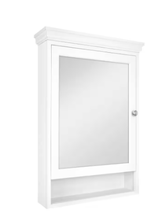 Glacier Bay- 23-1/2 in. W x 32-1/2 in. H Framed Surface-Mount Bathroom Medicine Cabinet with Mirror, White
