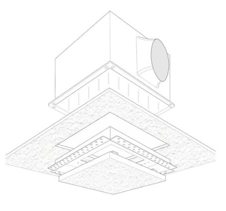 FITTES- Flush Exhaust Mount (Lite) 14.25 in. x 14.25 in. White