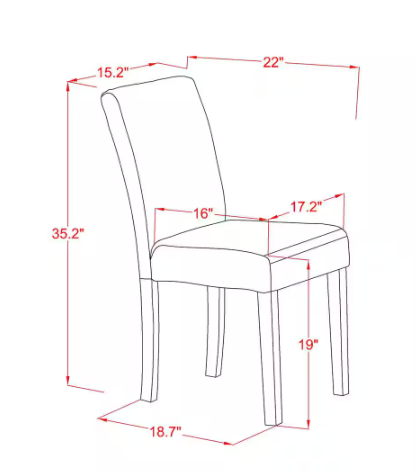 Jacobean, Parson Kitchen Chairs - Light Sable Linen Fabric Padded Dining Chairs, Set Of 2