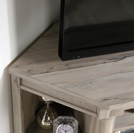 Palladia 61 in. Oak Engineered Wood Corner TV Stand with 2 Drawer Fits TVs Up to 60 in. with Adjustable Shelves