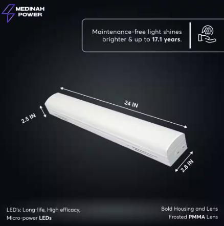 MEDINAH POWER- 2 ft. Integrated LED Watt/CCT Selectable White Strip Light, 1950-3250 Lumens, 3500/4000/5000K