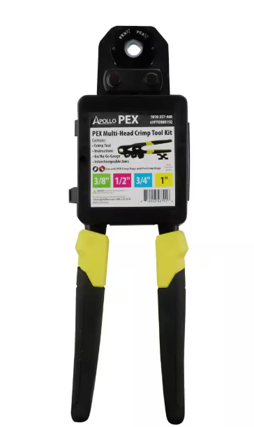 Apollo- Multi-Head PEX Crimp Tool Kit-Minimum Pipe O.D Size 3/8 in. to Maximum O.D. Pipe Size 1 in. O.D. Size