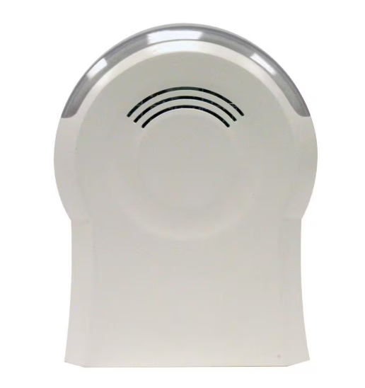 Hampton Bay- Wireless Battery Operated Tabletop Doorbell Kit with LED Strobe Light and Wireless Push Button, White