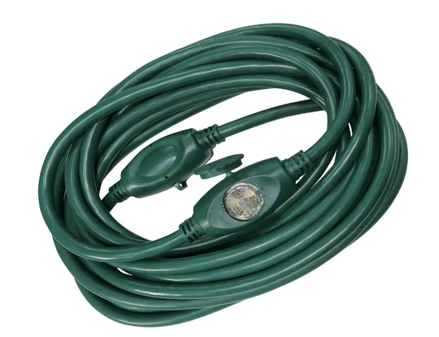 HDX- 25 ft. 14/3 3 Outlet Extension Cord, Green