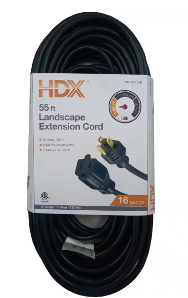 HDX- 55 ft. 16/3 Green Outdoor Extension Cord (1-Pack)
