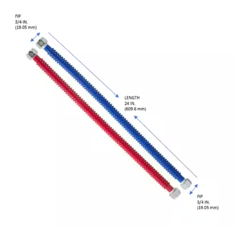 Everbilt- 3/4 in. FIP x 3/4 in. FIP 24 in. Stainless Steel Corrugated Water Heater Connector (2-Piece)