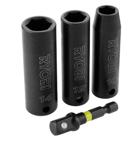 RYOBI - 3/8 in. Drive Metric Impact Socket Set (4-Piece)