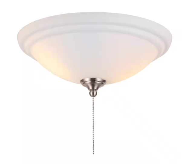 Hampton bay - 2-Light White Glass Bowl Ceiling Fan LED Light Kit