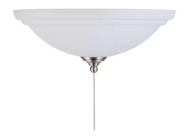 Hampton bay - 2-Light White Glass Bowl Ceiling Fan LED Light Kit