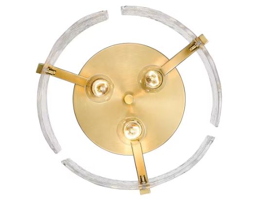 Golden Lighting- Aenon 15 in. 3-Light Brushed Champagne Bronze Flush Mount