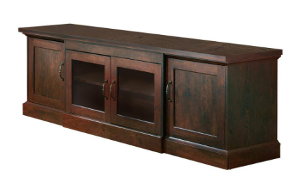 Furniture of America- Daleni 69 in. Vintage Walnut Particle Board TV Stand Fits TVs Up to 78 in. with Storage Doors