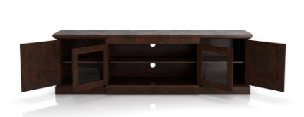 Furniture of America- Daleni 69 in. Vintage Walnut Particle Board TV Stand Fits TVs Up to 78 in. with Storage Doors