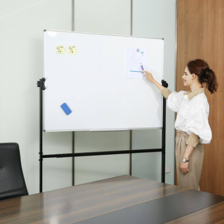VEVOR- Whiteboard Magnetic Mobile 48 in. x 32 in. Double-Sided Whiteboard Reversible Adjustable Height Dry Erase Board