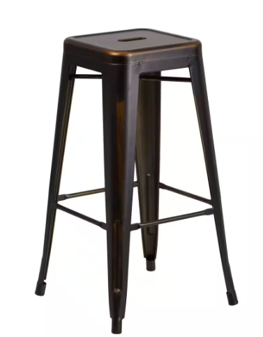 Flash Furniture- 30 in. Distressed Copper Metal Bar Stool