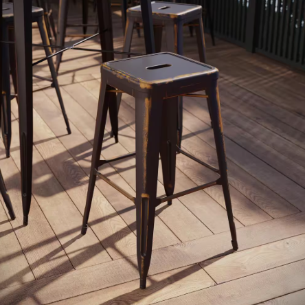 Flash Furniture- 30 in. Distressed Copper Metal Bar Stool