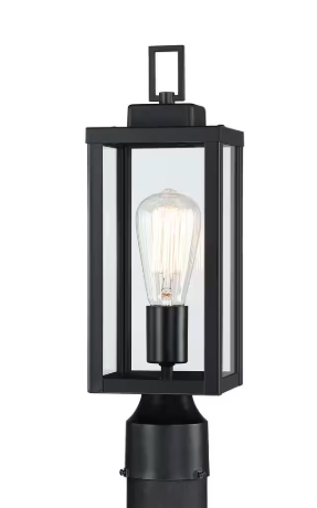 Hukoro- Martin 16.5 in.1-Light Mattle Black Metal Hardwired Outdoor Weather Resistant Post Light
