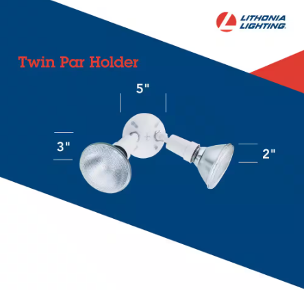 Lithonia Lighting- 2-Lamp Outdoor White Flood Light