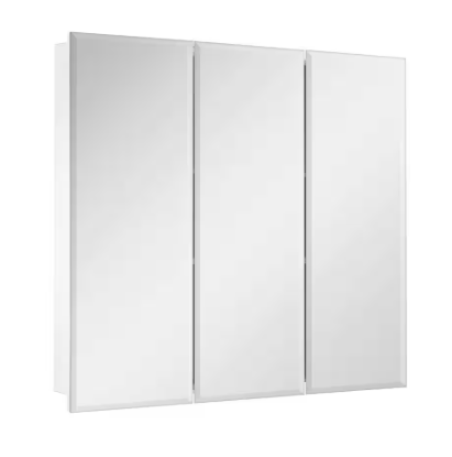 Glacier Bay- 30.4 in. W x 30.2 in. H Rectangular Medicine Cabinet with Mirror in White with Adjustable Shelves
