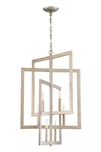 Portrait 60-Watt 6-Light Gold Twilight Finish Hanging Foyer Kitchen Dining Pendant Light, No Bulbs Included