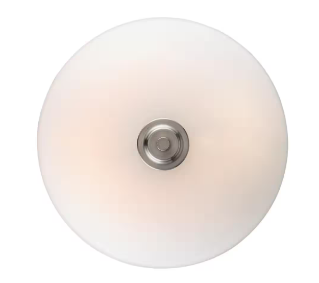 Bel Air Lighting- Mod Pod 13.5 in. 2-Light Brushed Nickel Semi-Flush Mount Ceiling Light Fixture with Frosted Glass Shade