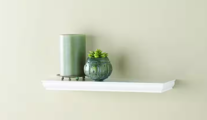 Home Decorators Collection- 24 in. L x 8 in. W Profile White Shelf
