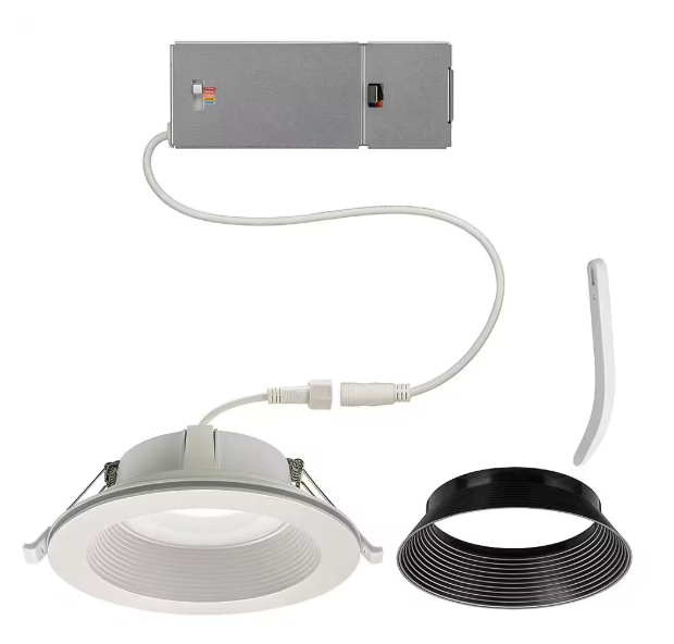 Commercial Electric- 6 in. Canless Integrated LED Recessed Light Trim with Night Light 900 Lumens Adjustable CCT Reduces Glare and Eye Strain
