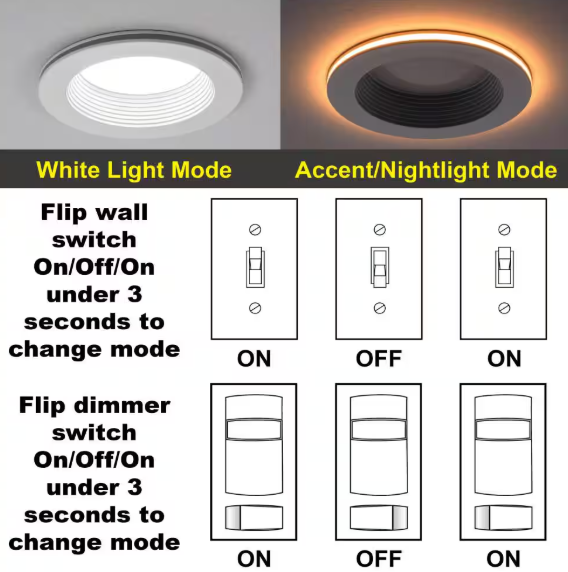 Commercial Electric- 6 in. Canless Integrated LED Recessed Light Trim with Night Light 900 Lumens Adjustable CCT Reduces Glare and Eye Strain