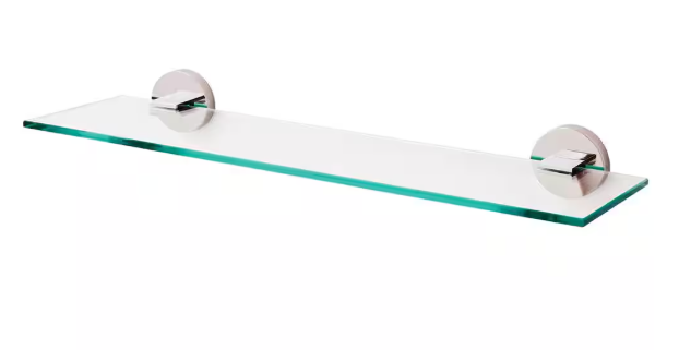 Speakman- Neo 5 in. W Wall-Mounted Glass Bathroom Shelf in Polished Nickel