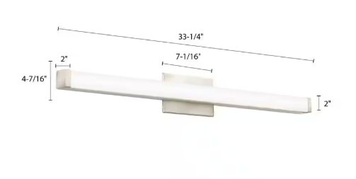 Lithonia Lighting- 27-Watt 36 in. 1 Light Brushed Nickel LED Vanity Light Bar Switchable Light Color