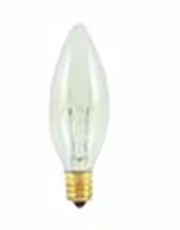 Bulbrite 40-Watt Warm White Light B8 (E12) Candelabra Screw Base, Clear Dimmable Incandescent Light Bulb, 2700K (25-Pack) 861201