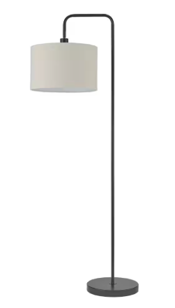 Globe Electric Barden 58 in. Dark Bronze Floor Lamp with Beige Fabric Shade 67395