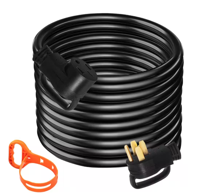 VEVOR 25 ft. 50 Amp RV Extension Cord 4 Wire Gauge RV Wire Diameter Extension Cord RV Cord Power Supply Cable HJLJQ25FT50A6HX01V1