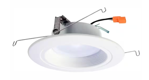 HALO 5 in. or 6 in. White Integrated LED Recessed Light Retrofit Trim at 3000K Soft White Low Glare Deep Baffle (6-Pack) RLD6069301EWHR-6PK