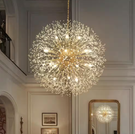 EDISLIVE Calzada 20-Light Gold Decor Dandelion Firework Chandelier with Bulbs 81010000057088