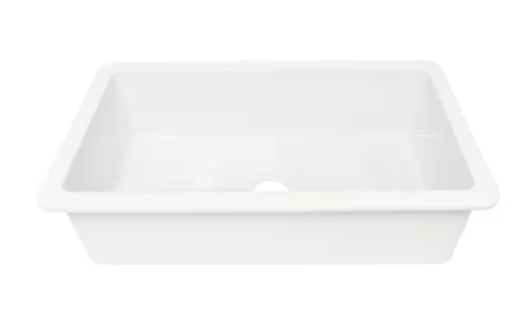 SINKOLOGY Eden 31 in. Undermount Single Bowl Crisp White Fireclay Kitchen Sink SK472-31FC-WH