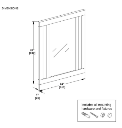 HDC - Aberdeen 24 in. W x 32 in. H Rectangular Framed Wall Mount Bathroom Vanity Mirror in Midnight Blue Aberdeen SMR-MB