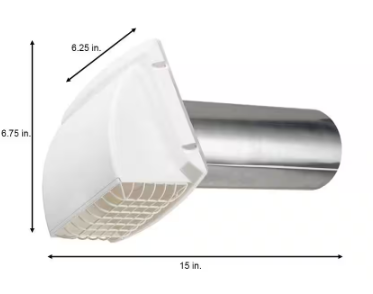 Everbilt Wide Mouth Dryer Vent Hood in White