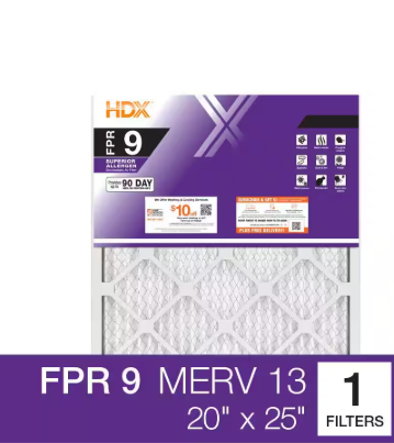 HDX 20 in. x 25 in. x 4 in. Honeywell Replacement Pleated Air Filter FPR 9, MERV 13 HDX-HW2025-13-3