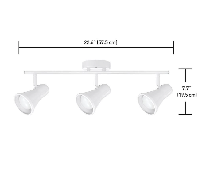 Hampton Bay- Clara Collection LED 3-Light White Glossy Track