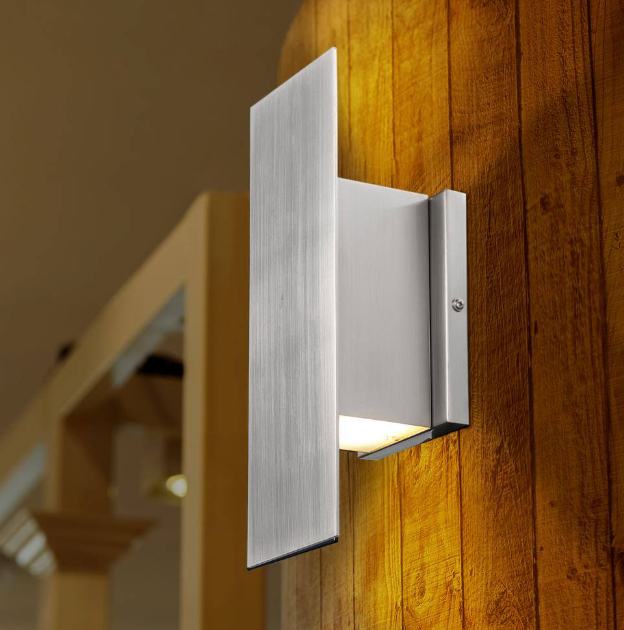 Monteaux Lighting- Novus Integrated LED Brushed Nickel LED Indoor Wall Sconce Light Fixture with Up and Down Light