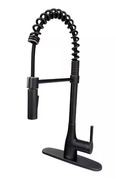 FLOW Classic Series Single-Handle Pull-Down Spring Neck Sprayer Kitchen Faucet in Oil Rubbed Bronze ClassSpring-ORB