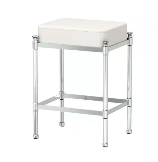 Gatco 14.25 in. W x 19.5 in. H Bath Vanity Stool in Chrome