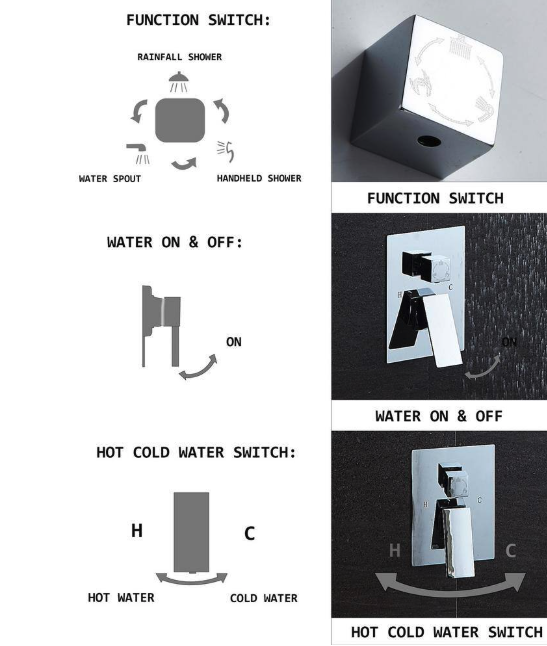 ELLO&ALLO 2-Handle 2-Spray of Rain LED 10 in. Shower Head System Shower Faucet and Handheld Shower Kit in Chrome (Valve Included) ES-C-L5150