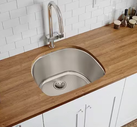 Elkay Lustertone 24 in. Undermount Single Bowl 18-Gauge Stainless Steel Kitchen Sink Only ELUH211810
