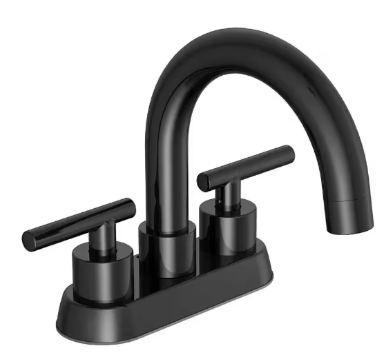 Glacier Bay Cartway 4 in. Centerset 2-Handle High-Arc Bathroom Faucet in Matte Black 4512721O