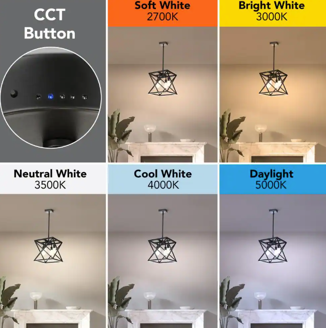 Feit Electric Katalyst 60-Watt 4-Light Matte Black Modern Adjustable CCT and 3-Light Modes Integrated LED Pendant Light PND1445CCTNLBK